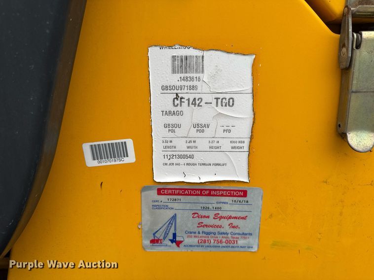 image for item DV2584 2011 JCB 940 forklift