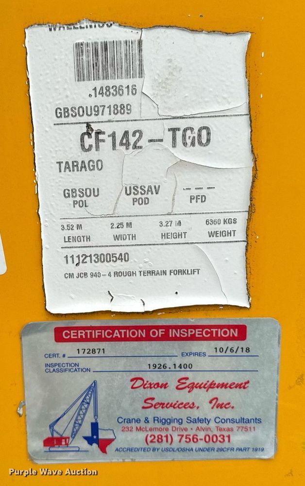 image for item DV2584 2011 JCB 940 forklift