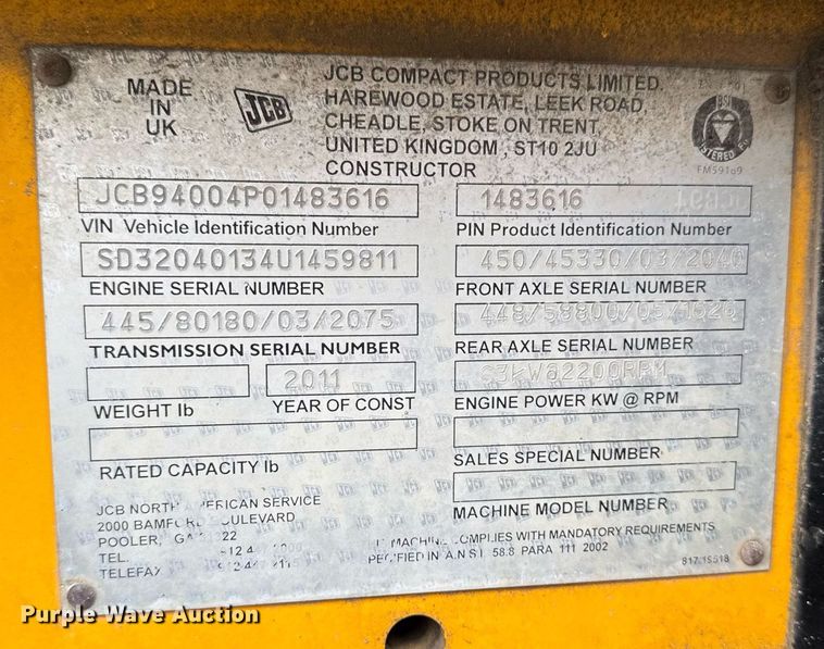 image for item DV2584 2011 JCB 940 forklift