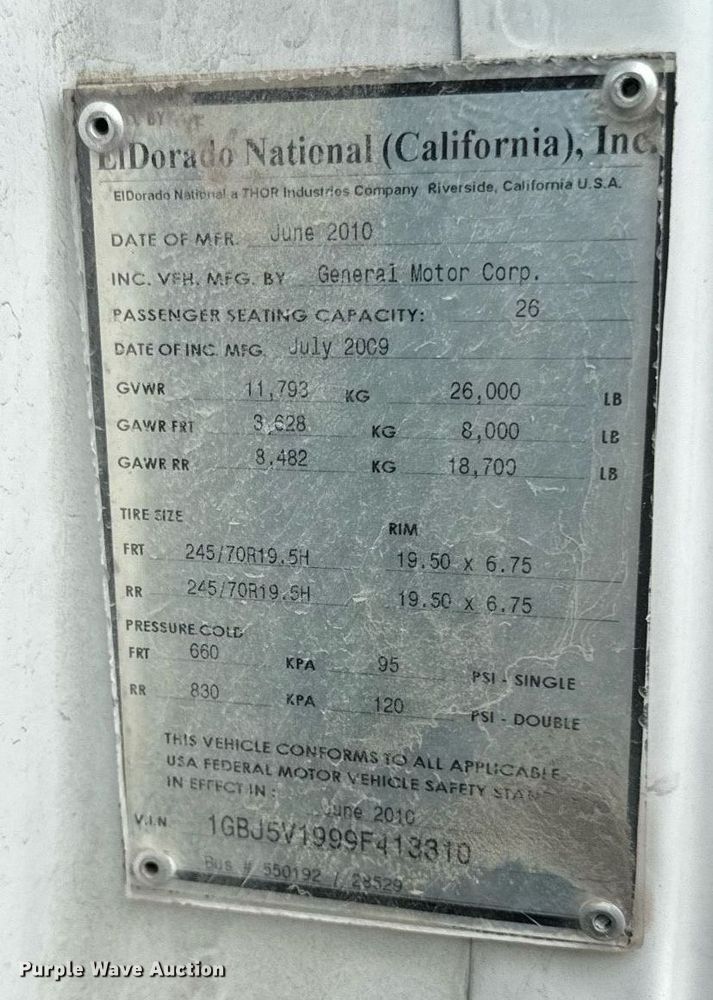 image for item DV2590 2009 Eldorado National shuttle bus