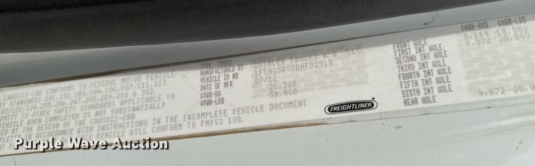 image for item DV2599 2013 Freightliner 108SD dump truck