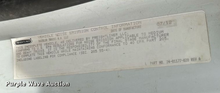 image for item DV2599 2013 Freightliner 108SD dump truck