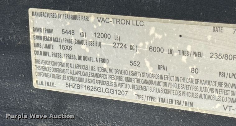 image for item DV4039 2016 Vermeer LP573SDT vacuum excavator