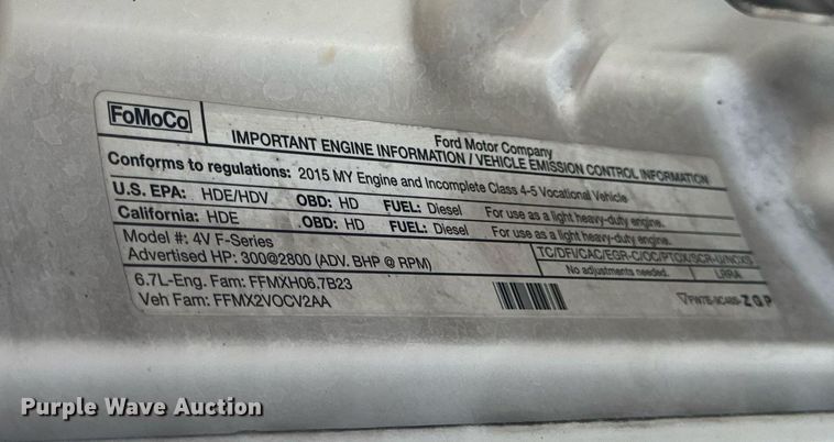 image for item DV4040 2015 Ford F550 Super Duty XL dump flatbed truck