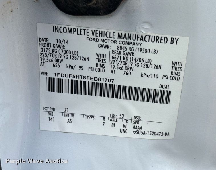 image for item DV4040 2015 Ford F550 Super Duty XL dump flatbed truck