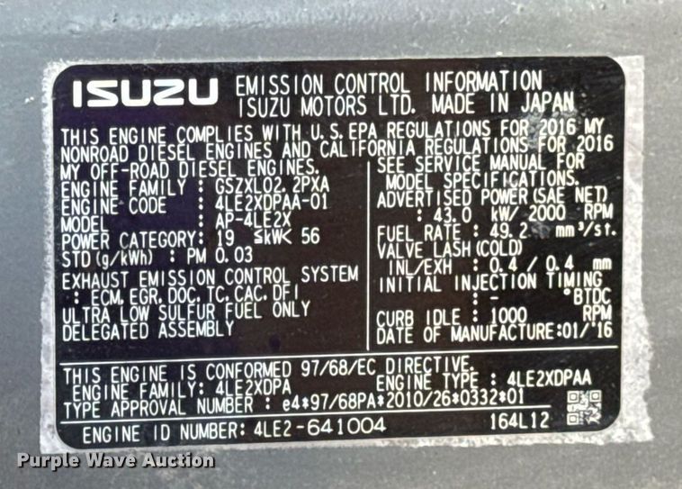 image for item DV4041 2016 Case CX75C SR mini excavator