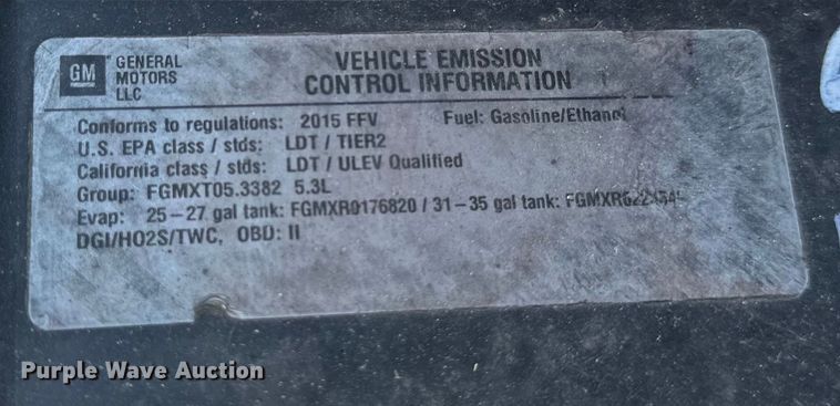 image for item EB2528 2015 Chevrolet Tahoe Police SUV