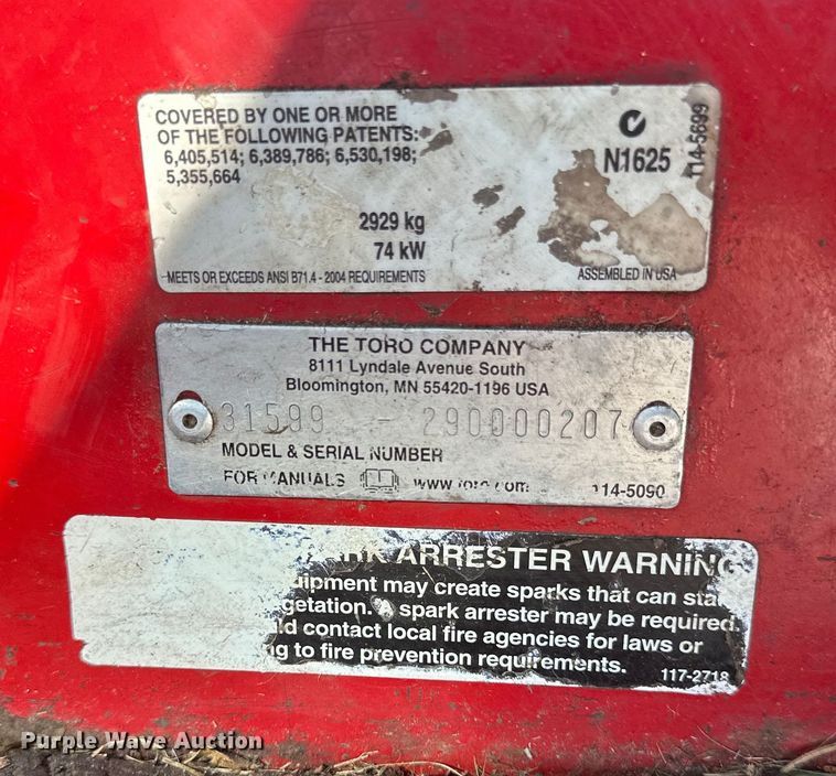 image for item EB2542 Toro Groundsmaster 5910 lawn mower