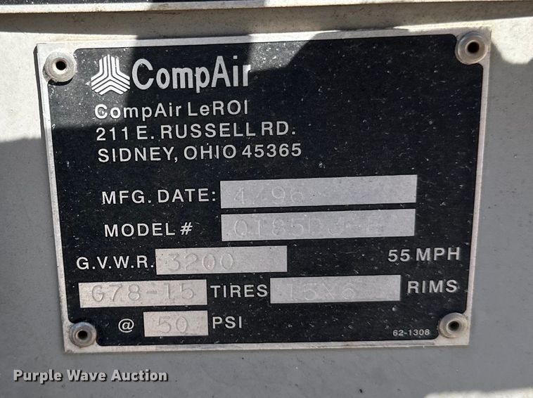 image for item EB2550 1996 LeRoi 0185DJ-E air compressor