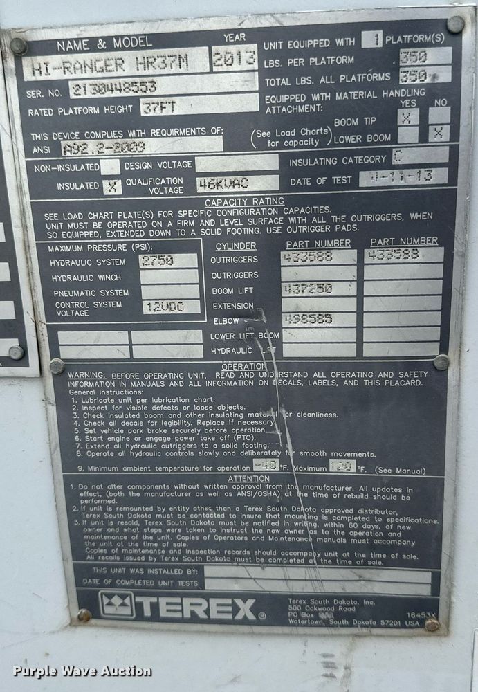 image for item EB2573 2013 Ford F550 Super Duty XLT Supercab bucket truck