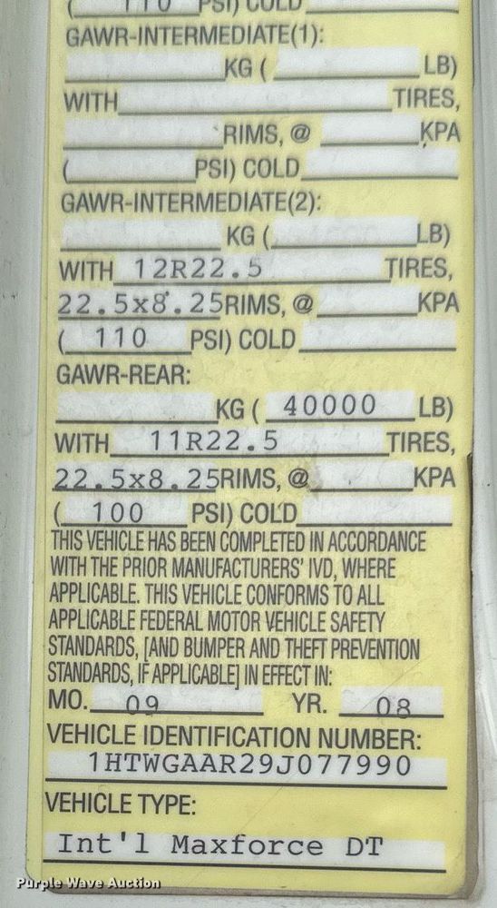 image for item EB2574 2009 International WorkStar 7400 bucket truck