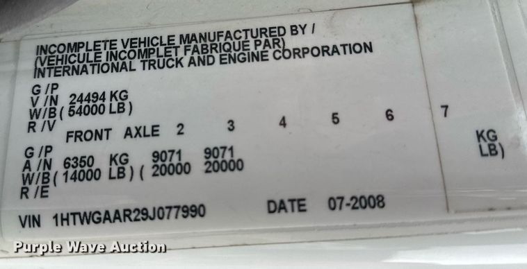 image for item EB2574 2009 International WorkStar 7400 bucket truck