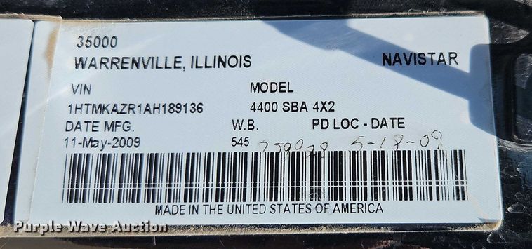 image for item EB8061 2010 International MA035 pumper fire truck