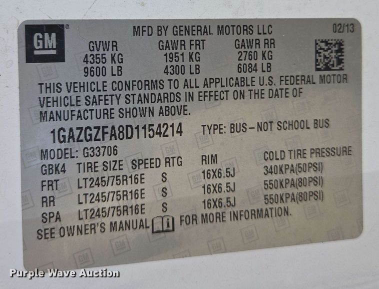 image for item ED1981 2013 Chevrolet Express 3500  van