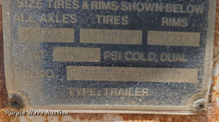 image for item EF3496 1995 Ranch bottom dump trailer