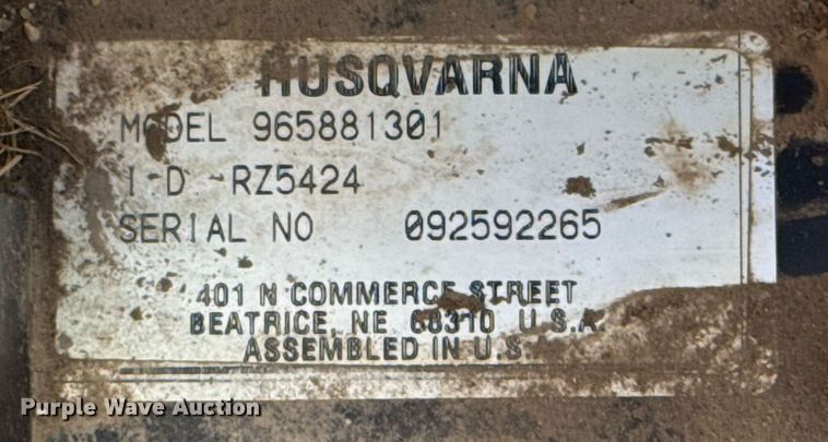 image for item EG6450 2009 Husqvarna RZ5424 ZTR lawn mower