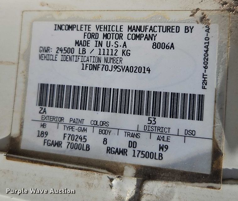 image for item EJ0035 1995 Ford F700 dump flatbed truck