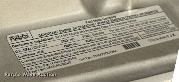 image for item EJ4487 2014 Ford F550 Super Duty box truck