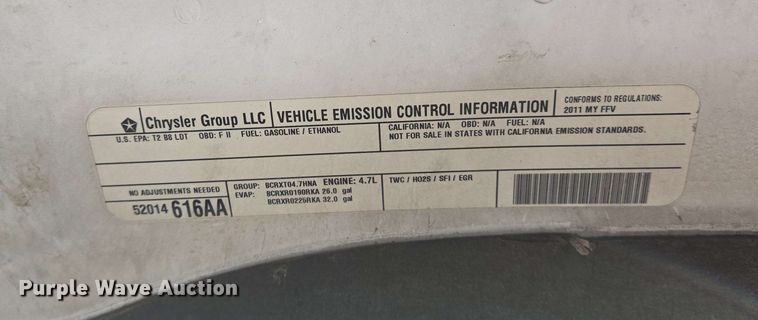 image for item EJ7554 2011 Dodge Ram 1500 Quad Cab pickup truck