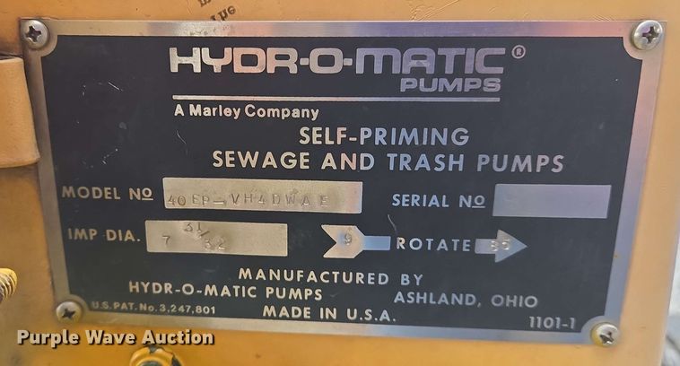 image for item EJ7558 Hydro-Matic 40EP-VH4DWAE trash pump