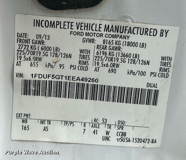 image for item EK3004 2014 Ford F550 Super Duty XL flatbed truck