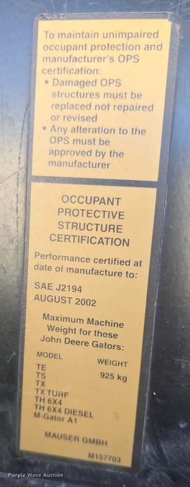 image for item EK5229 2002 John Deere utility vehicle