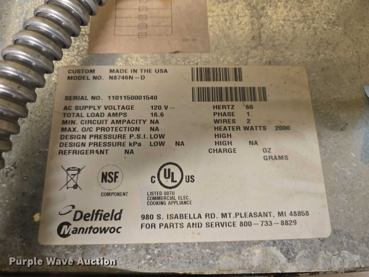 image for item EK5233 (3) Delfield hot food wells