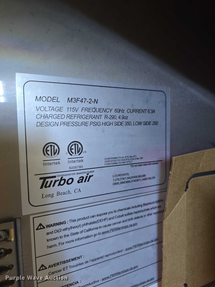 image for item EK5241 Turbo Air Freezer M3F472N freezer