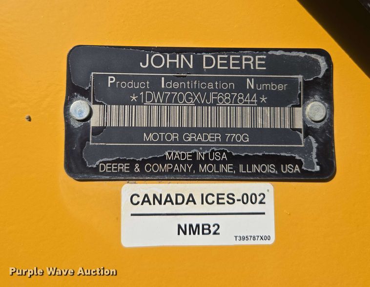 image for item EM7251 2018 John Deere  770G motor grader