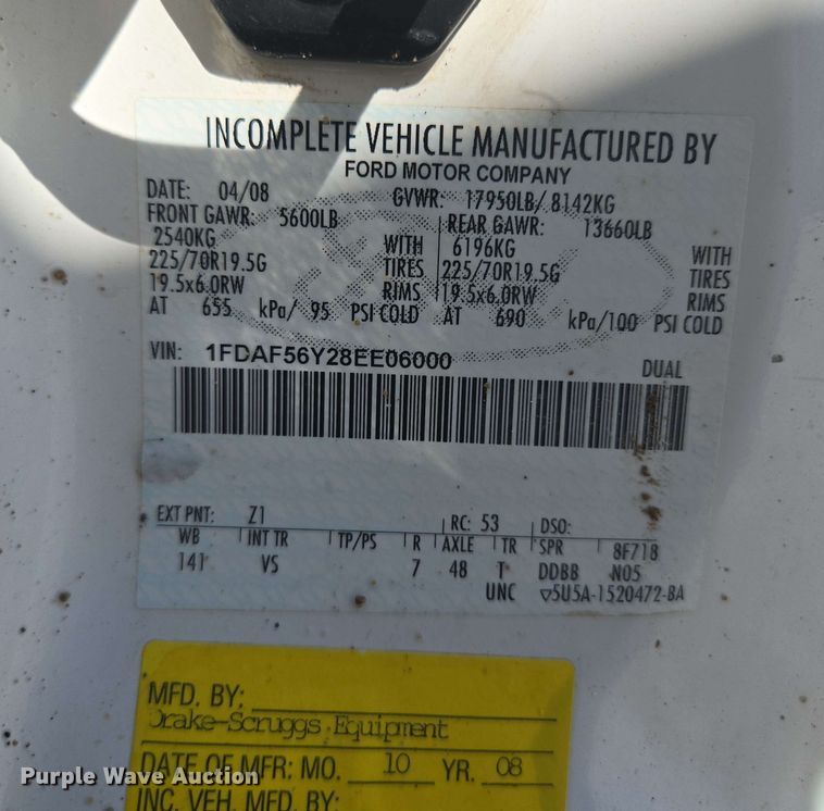 image for item EM7254 2008 Ford  F550 Super Duty XL  bucket truck