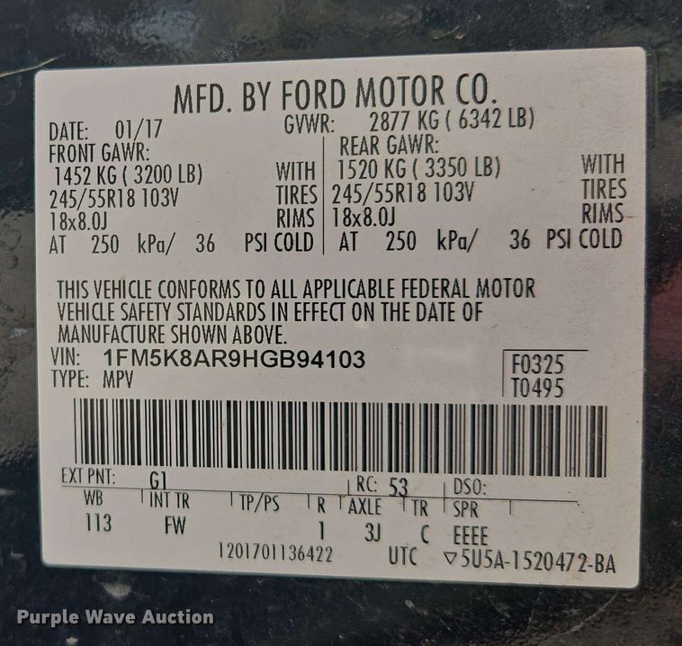 image for item EM7256 2017 Ford Explorer Police Interceptor SUV