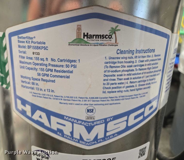 image for item EM7335 Harmsco BF155BKPSC pool vacuum