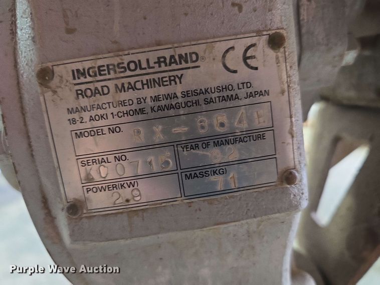 image for item EN3667 2002 Ingersoll-Rand RX-654H plate compactor