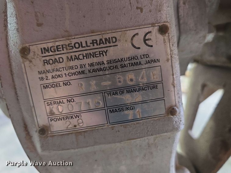 image for item EN3667 2002 Ingersoll-Rand RX-654H plate compactor