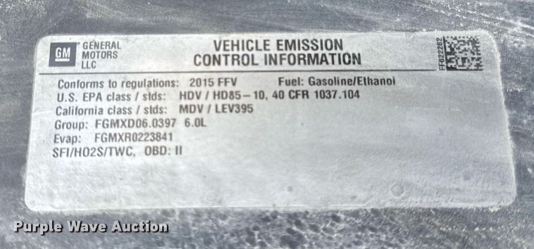 image for item EN4552 2015 Chevrolet Silverado 2500HD Crew Cab pickup truck