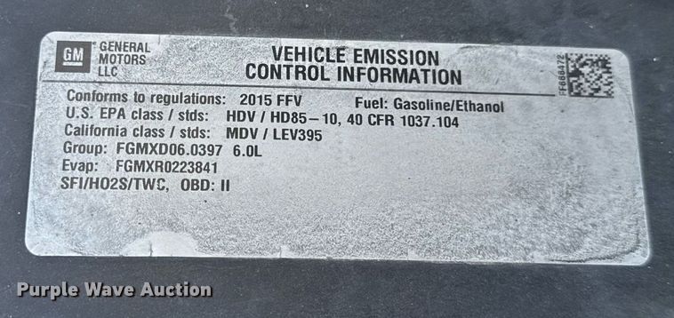 image for item EN4553 2015 Chevrolet Silverado 2500HD Crew Cab pickup truck