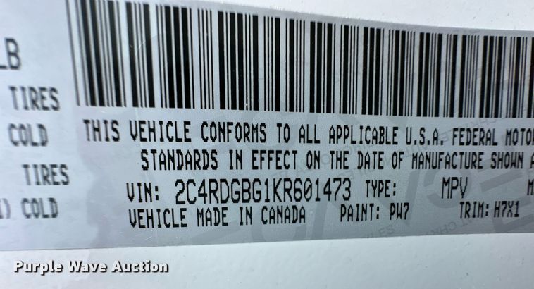 image for item EQ4727 2019 Dodge Grand Caravan van