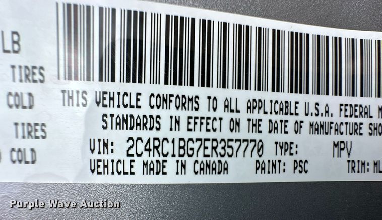 image for item EQ4728 2014 Chrysler Town & Country van