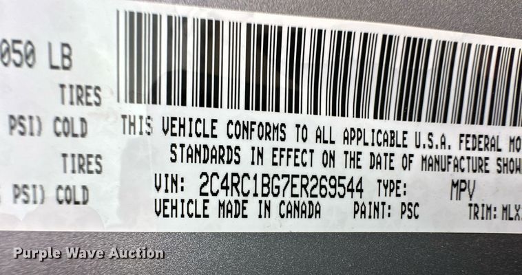 image for item EQ4729 2014 Chrysler Town & Country van