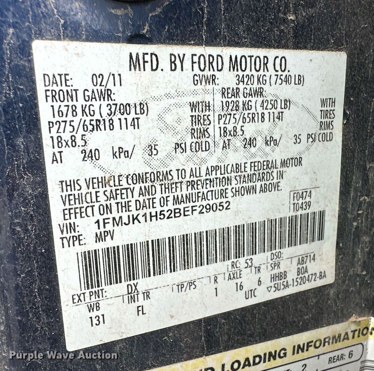 image for item EQ4730 2011 Ford Expedition EL SUV