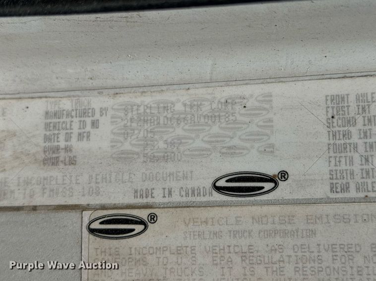 image for item JP9047 2006 Sterling LT8500 dump truck