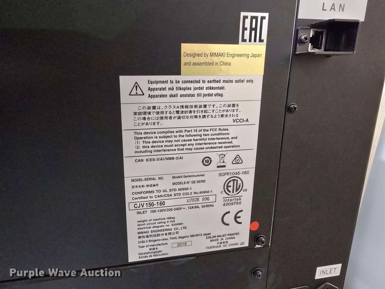 image for item NC9269 2018 Mimaki CJV 150-160 printer
