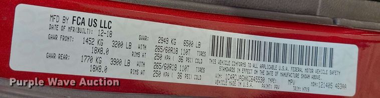 image for item NV9864 2019 Dodge Durango SUV