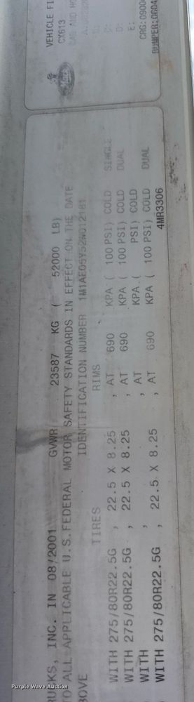 image for item DV4019 2002 Mack CX613 fertilizer delivery truck