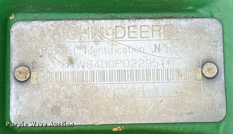 image for item DY2485 1998 John Deere 8400 MFWD tractor