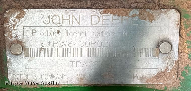 image for item DY2486 1999 John Deere 8400 MFWD tractor