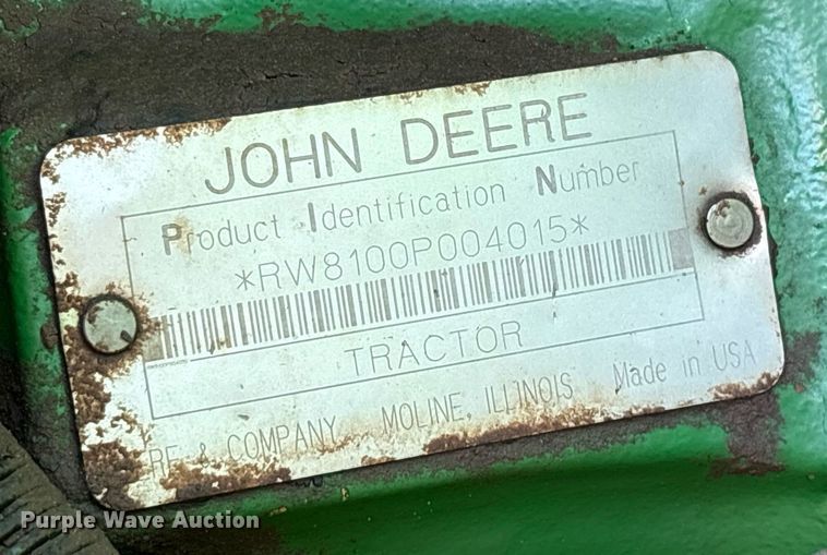 image for item DY2489 1996 John Deere 8100 tractor