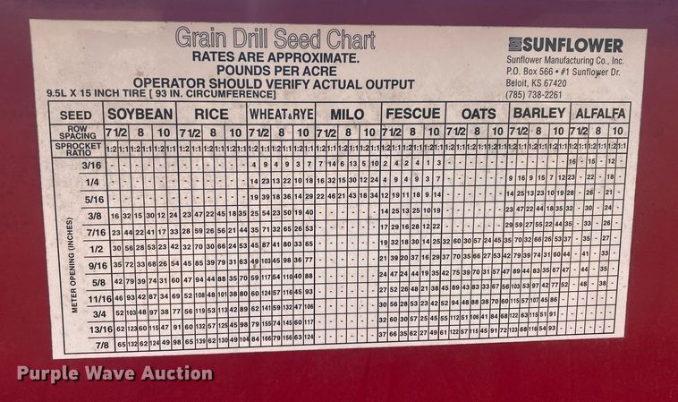 image for item EC1380 Sunflower 9433-40 grain drill