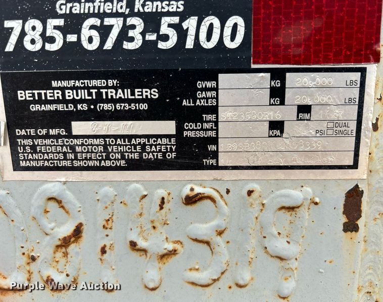 image for item EC1382 2014 Better build trailer hay bale trailer