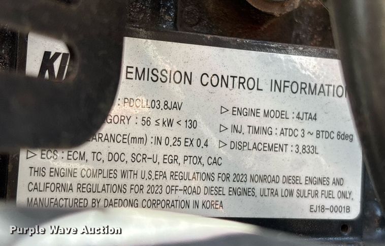 image for item EC3580 2024 Kioti HX1151 MFWD tractor